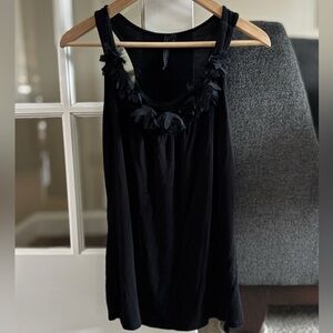 Black Floral Embellished Tank Top